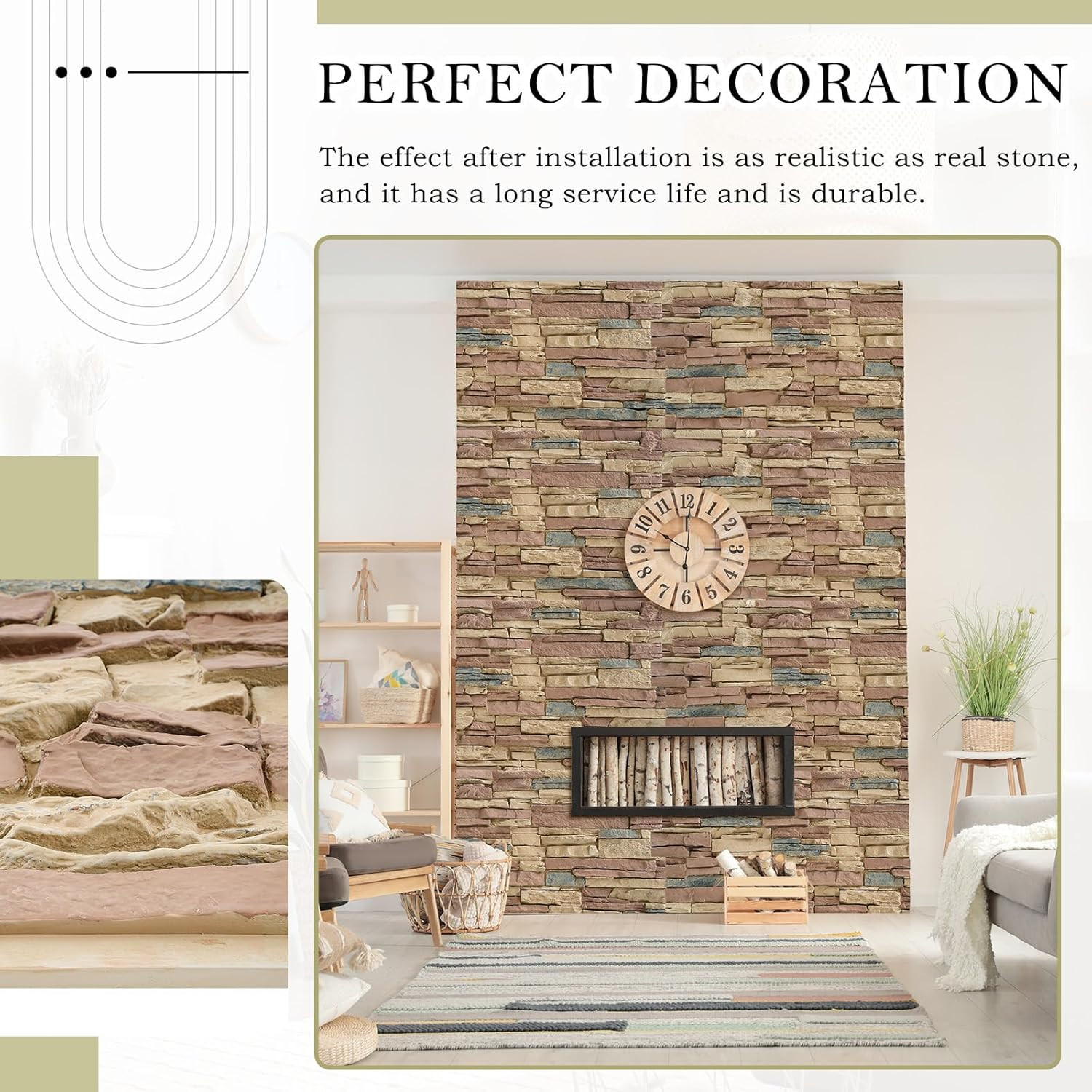 Extra Large Faux Stone Wall Panel for Stunning Indoor/Outdoor Decor
