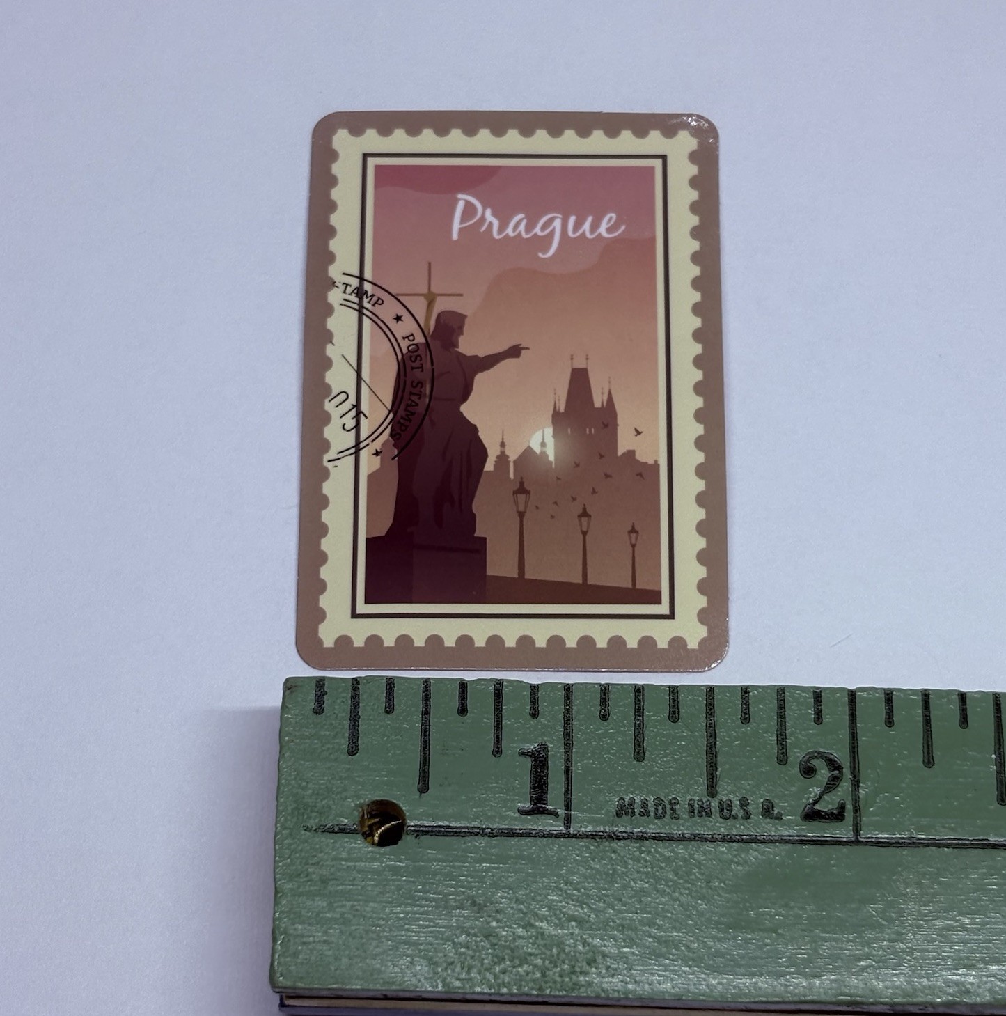 Prague Postage Stamp Novelty Sticker Vinyl Decal Travel Landscape Cool Art Tc9