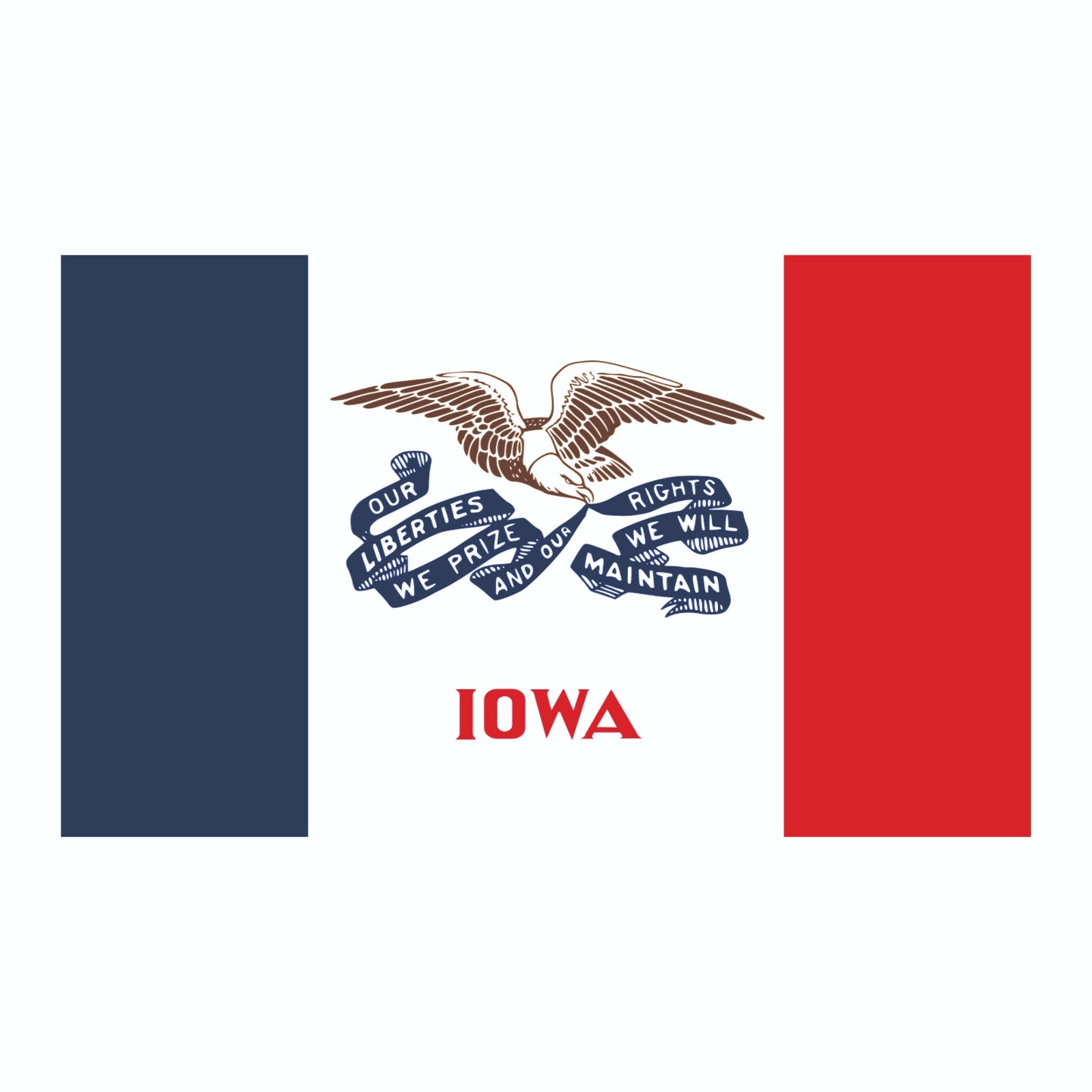 Iowa State Flag Sticker, Decal, Bumper Sticker Vacation Sticker 3" x 5"