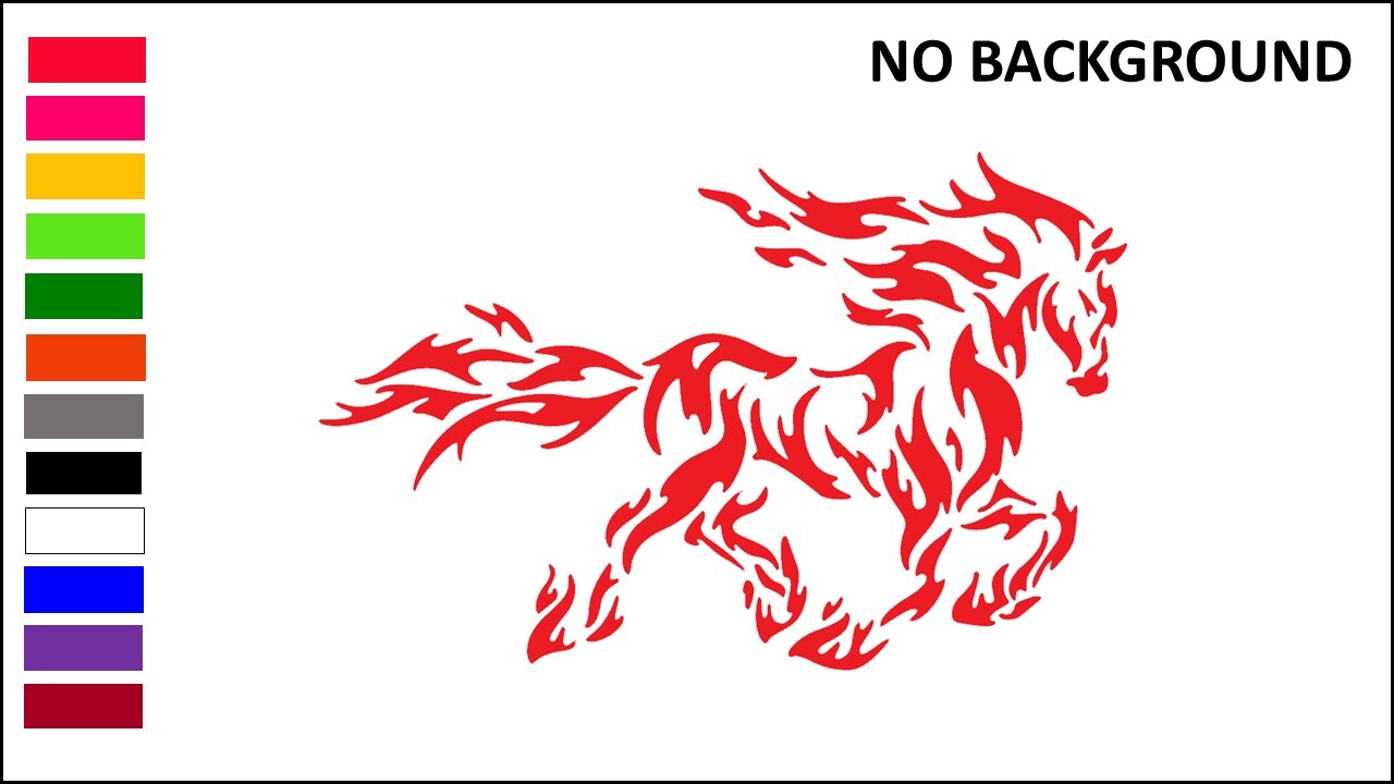 HORSE FLAME, FIRE HORSE, Decal Stickers for Cars, Windows, Laptops, Wall,