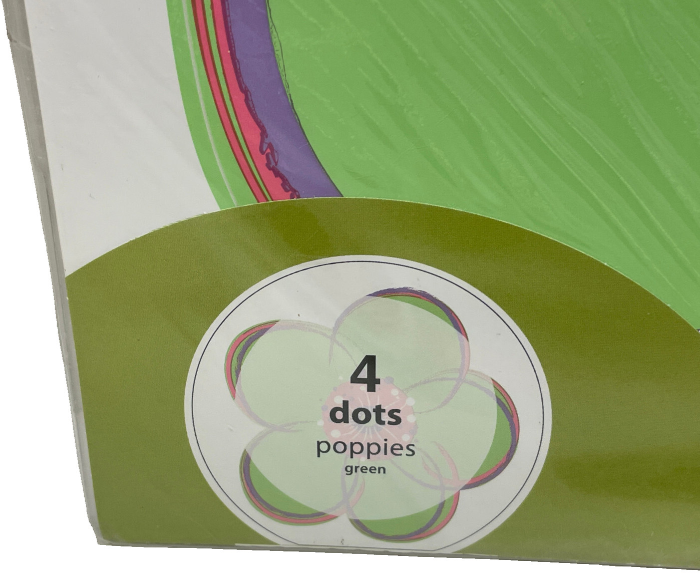 Wall Pops! 13" four large Dots self-stick removeable decals, "green poppies"