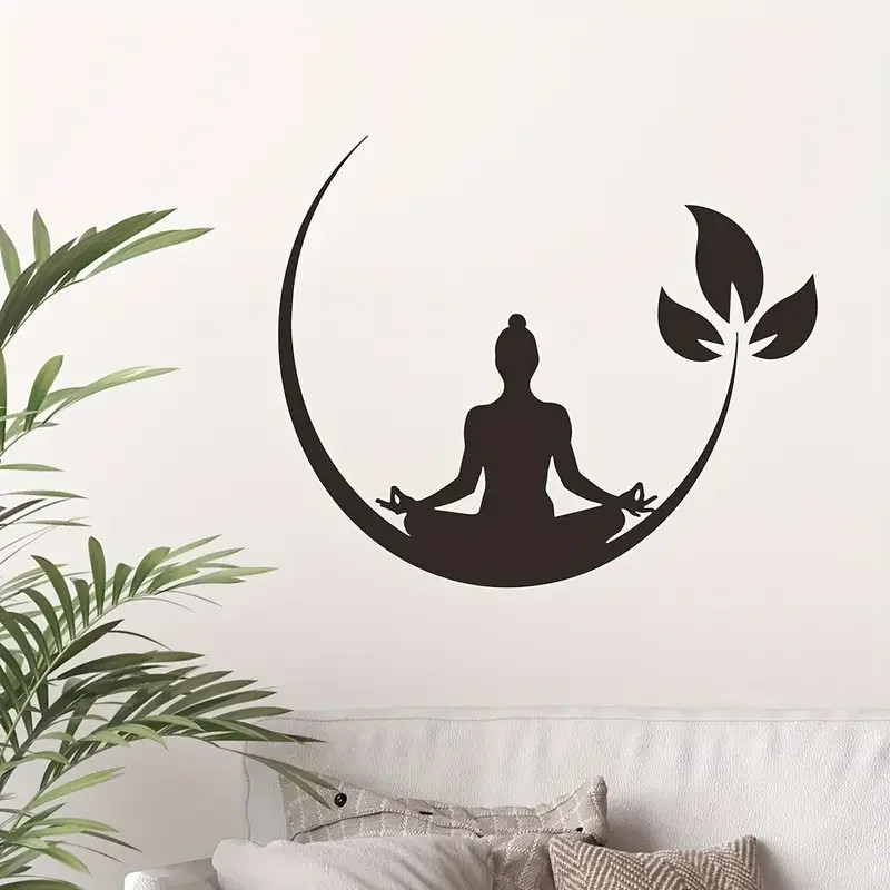 Wall Sticker With Yoga Pattern, For Bedroom/ Living Room/ Wall Decoration