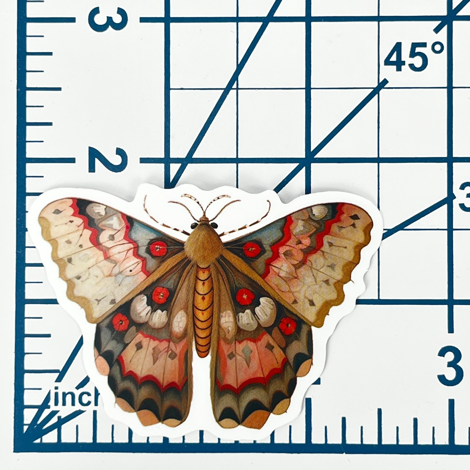 Tiger Moth Vinyl Sticker Vintage Orange Insect Journal Laptop Scrapbook
