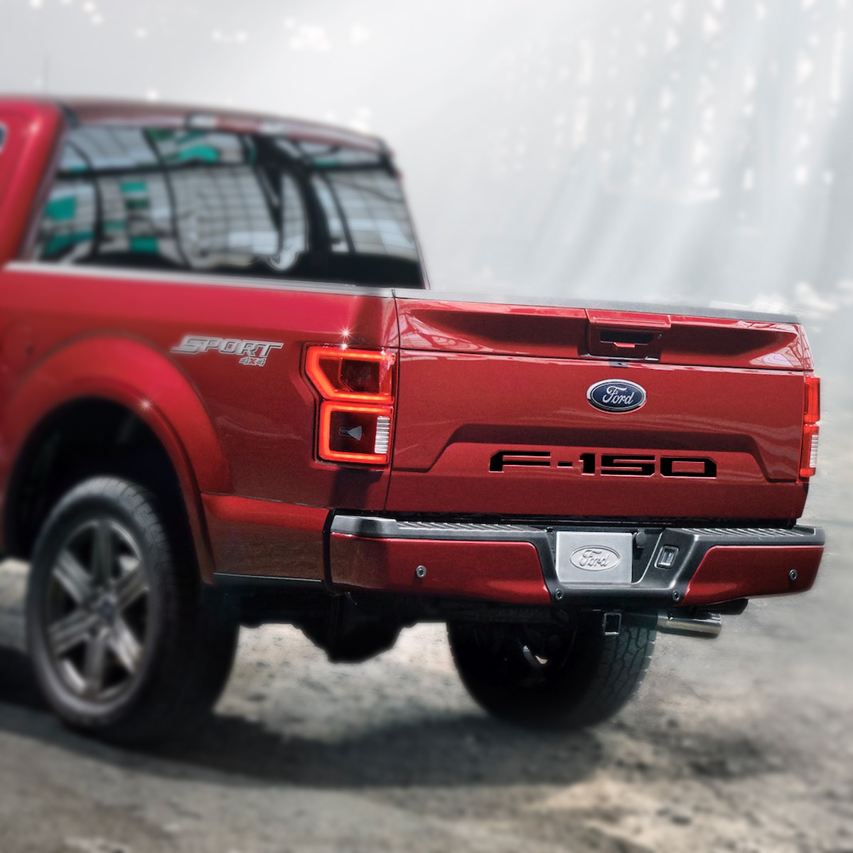 Ford F-150 2018 to 2020 Tailgate 1/32" Black Letter Insert with Laser Ford Logo