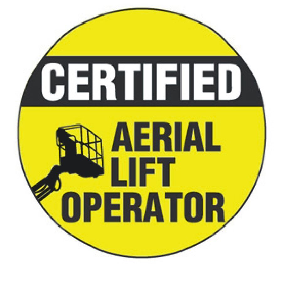 Certified Aerial Lift Operator Hard Hat Decal Hardhat Sticker Helmet Label H120