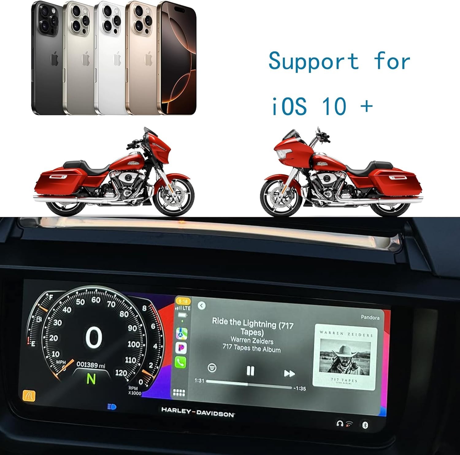 Wireless Carplay Headset Bypass Fit for Harley Davidson 2024-2025 Street Glide R