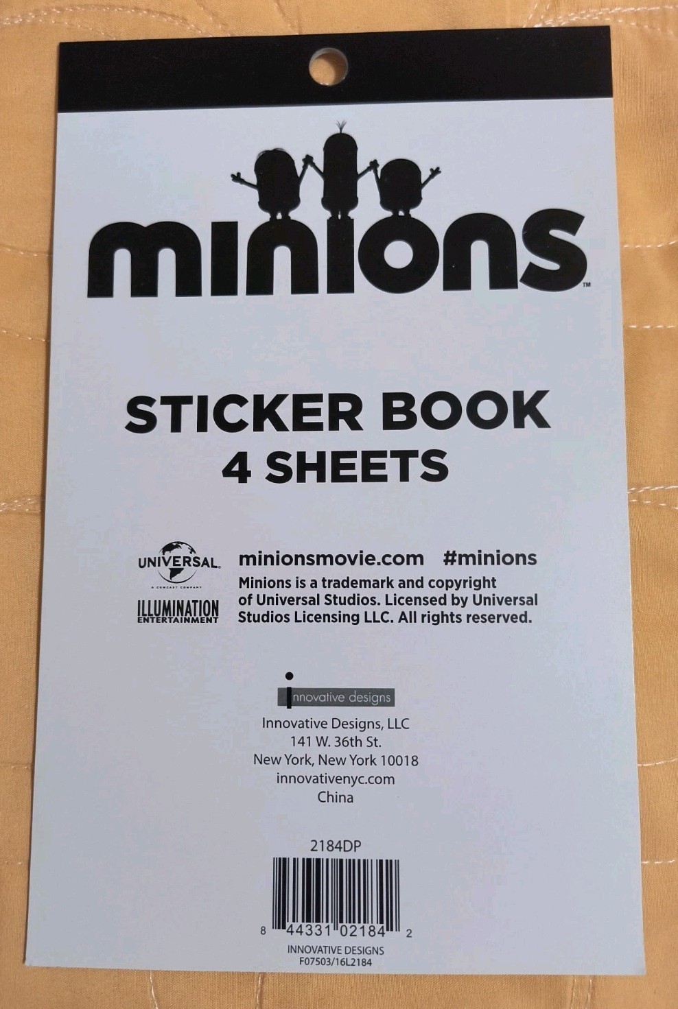 MINIONS Sticker Book Mutli-Colored (OVER 100 Stickers) 4 Sheets NEW! Free Ship!