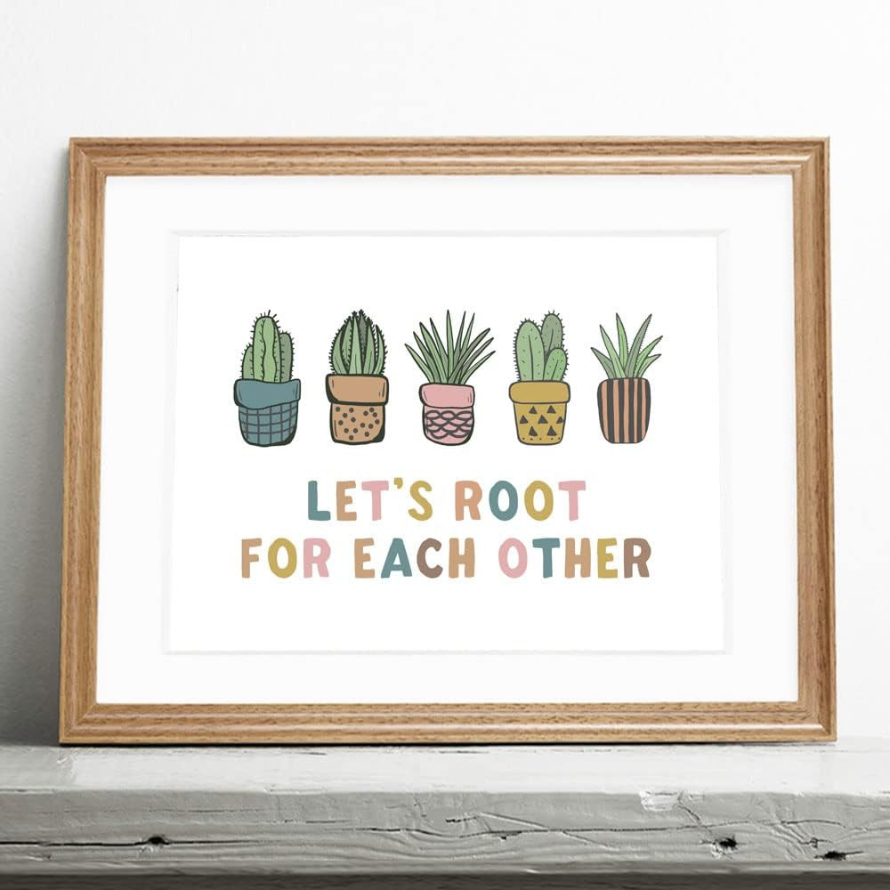 Let'S Root for Each Other, Kids Bedroom Wall Art Decor, Children'S Inspiration Q