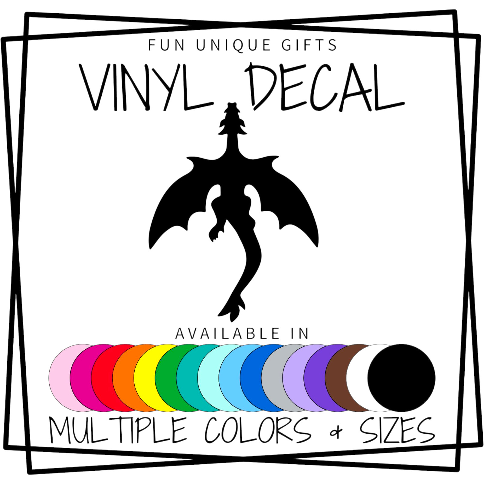 Flying Dragon Vinyl Decal Sticker -Multiple Colors & Sizes- FREE SHIPPING