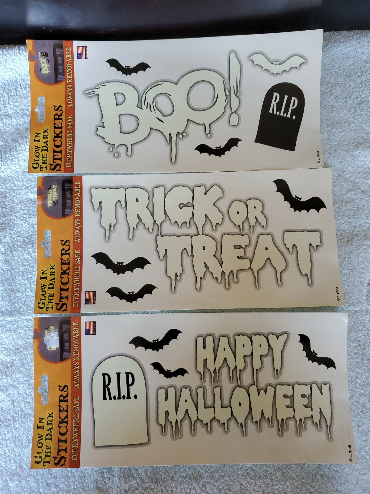 The Peel People Glow in the Dark Removable Halloween Stickers 7 Sheets