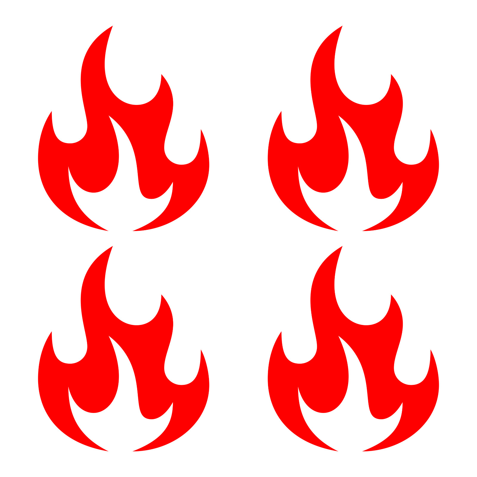 Set of 4 – Fire Symbol Vinyl Decal Laptop Car Window Stickers – DIY
