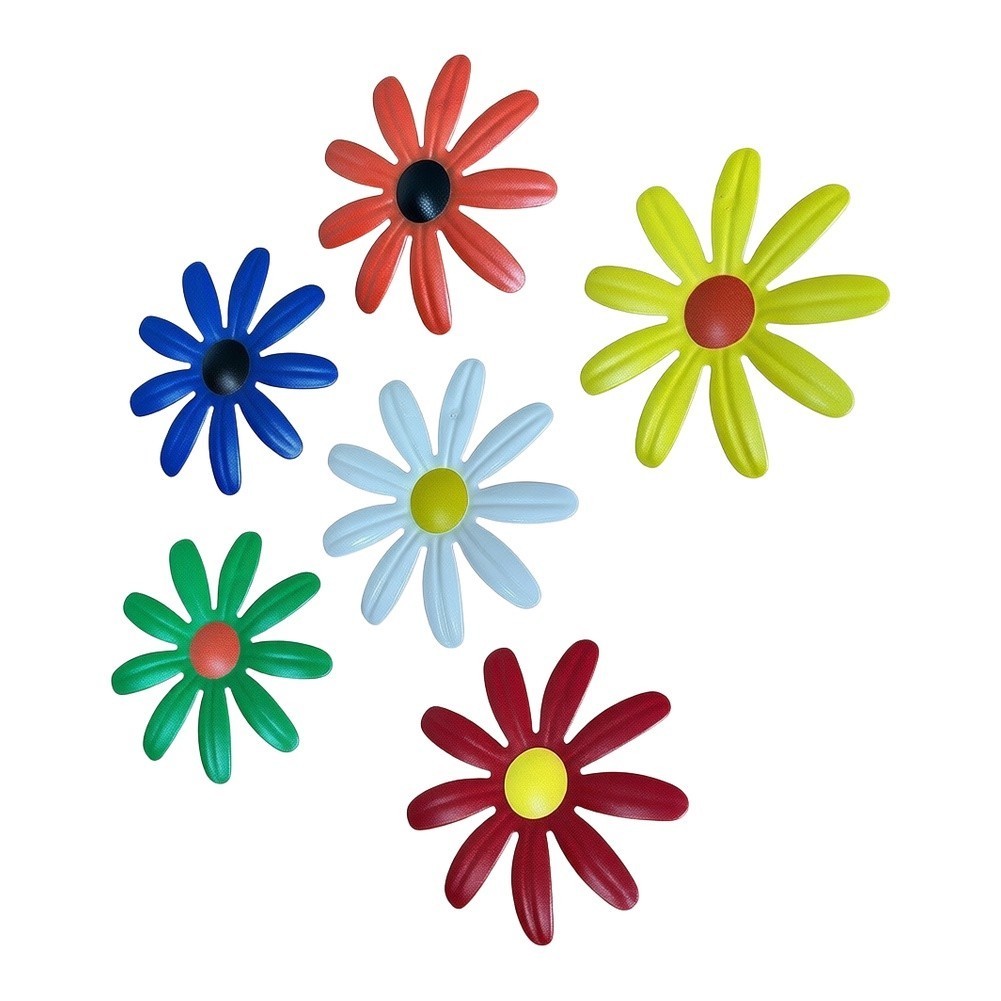 6pcs Iron Flower Wall Art Set Sturdy Metal for Garden Living Room Decoration