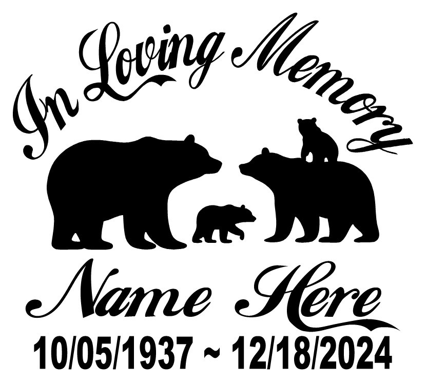 In Loving Memory of Decal – Bear Family Outdoors Compass Memorial Sticker