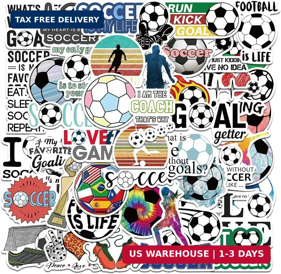 200 PCS World Cup Football Soccer Stickers Soccer Sports Stickers Vinyl Waterpro