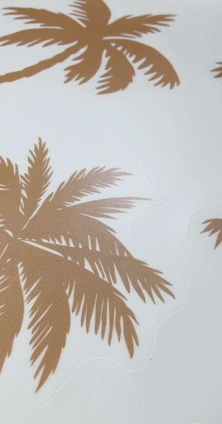 20 Loinuosen Palm Tree Wall Decals – Tan Gold Tropical Decor 5 Sheets 6" Tall
