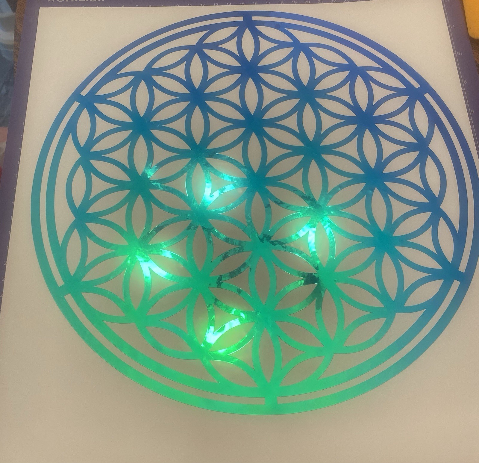 Sacred Geometry Flower of Life Vinyl Decal (11X11) Holographic Car Laptop