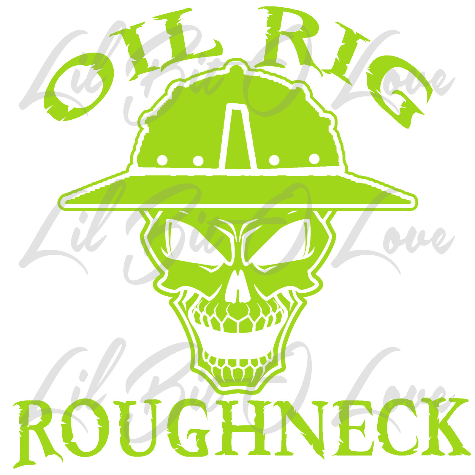 Oil Rig Roughneck Skull Vinyl Decal with Hard Hat Oil Platform Rig Oil Industry