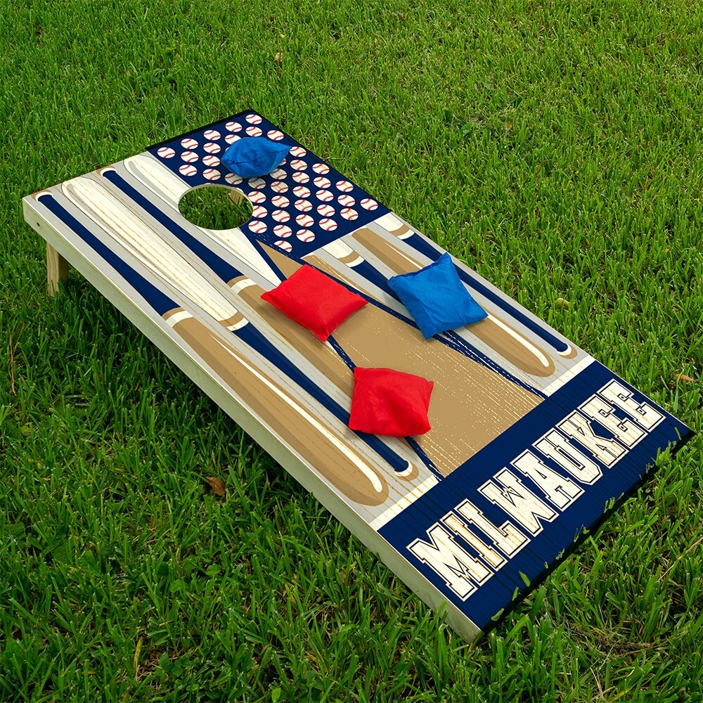Milwaukee Baseball Tailgating Cornhole Board Wraps and Decals Vinyl Sticker
