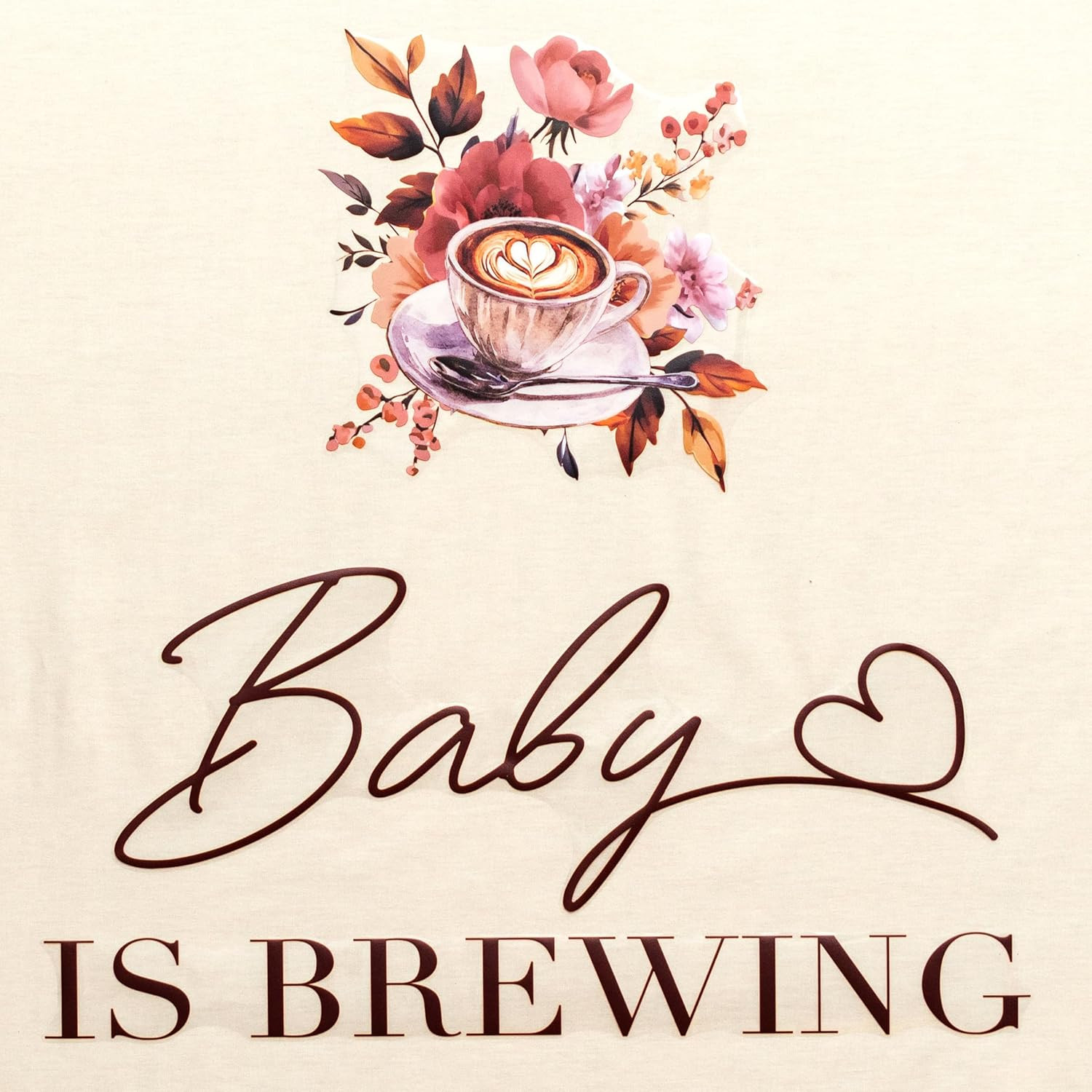 Upfrist Baby Is Brewing Wall Decal – Coffee Floral Themed Gender Reveal Party De