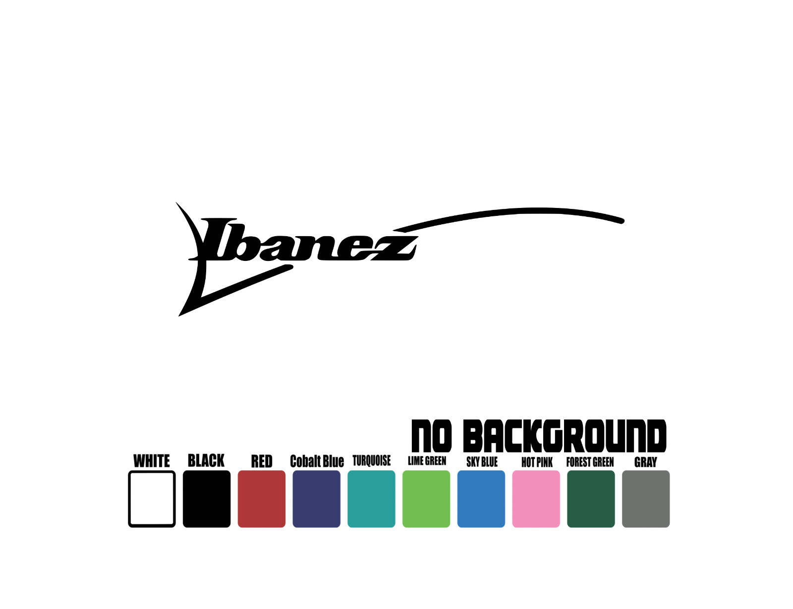 IBANEZ Guitar Vinyl Die Cut Car Decal Bumper Sticker Car Truck Wall Laptop
