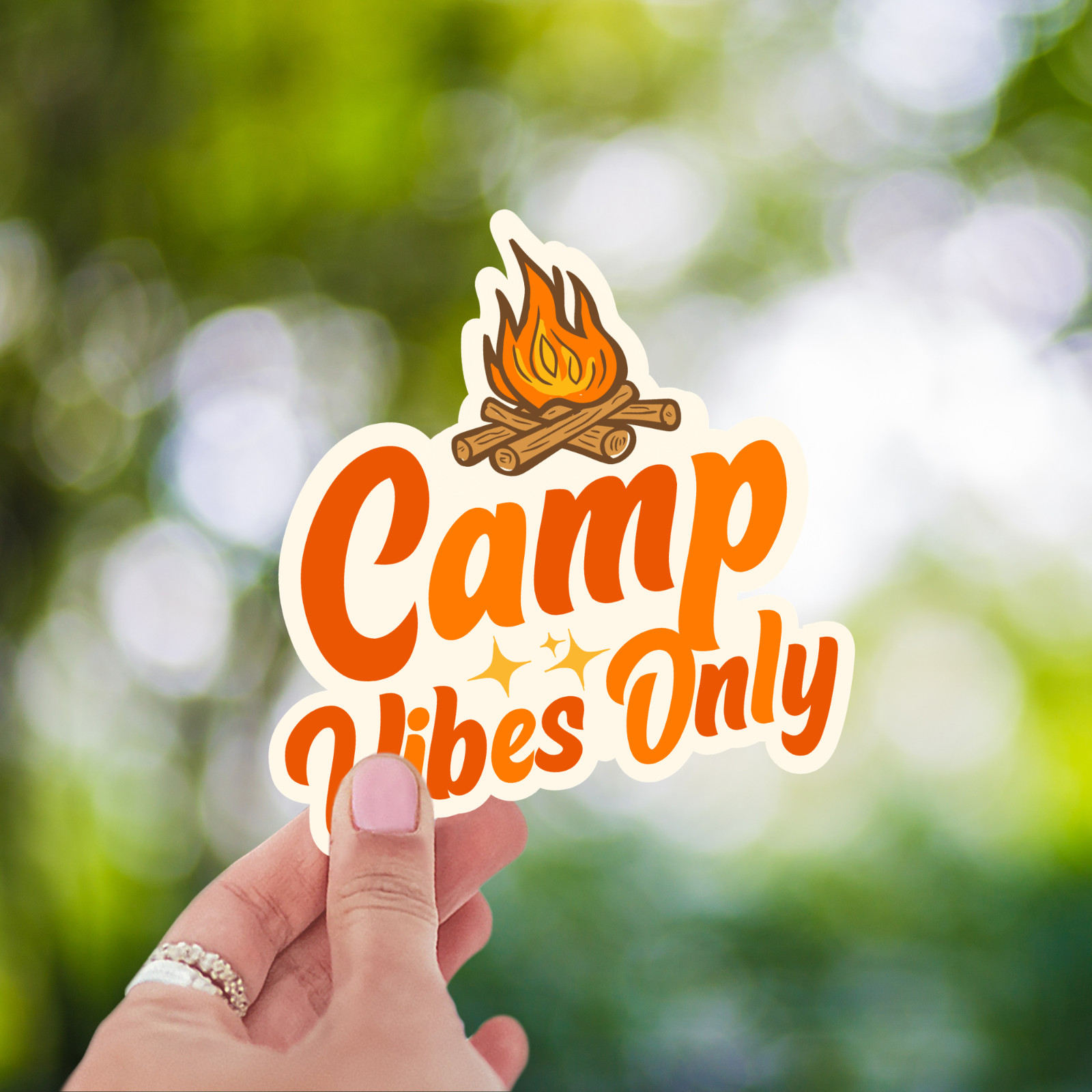 Camp Vibes Only Sticker Camping Campfire Outdoor Adventure Decal