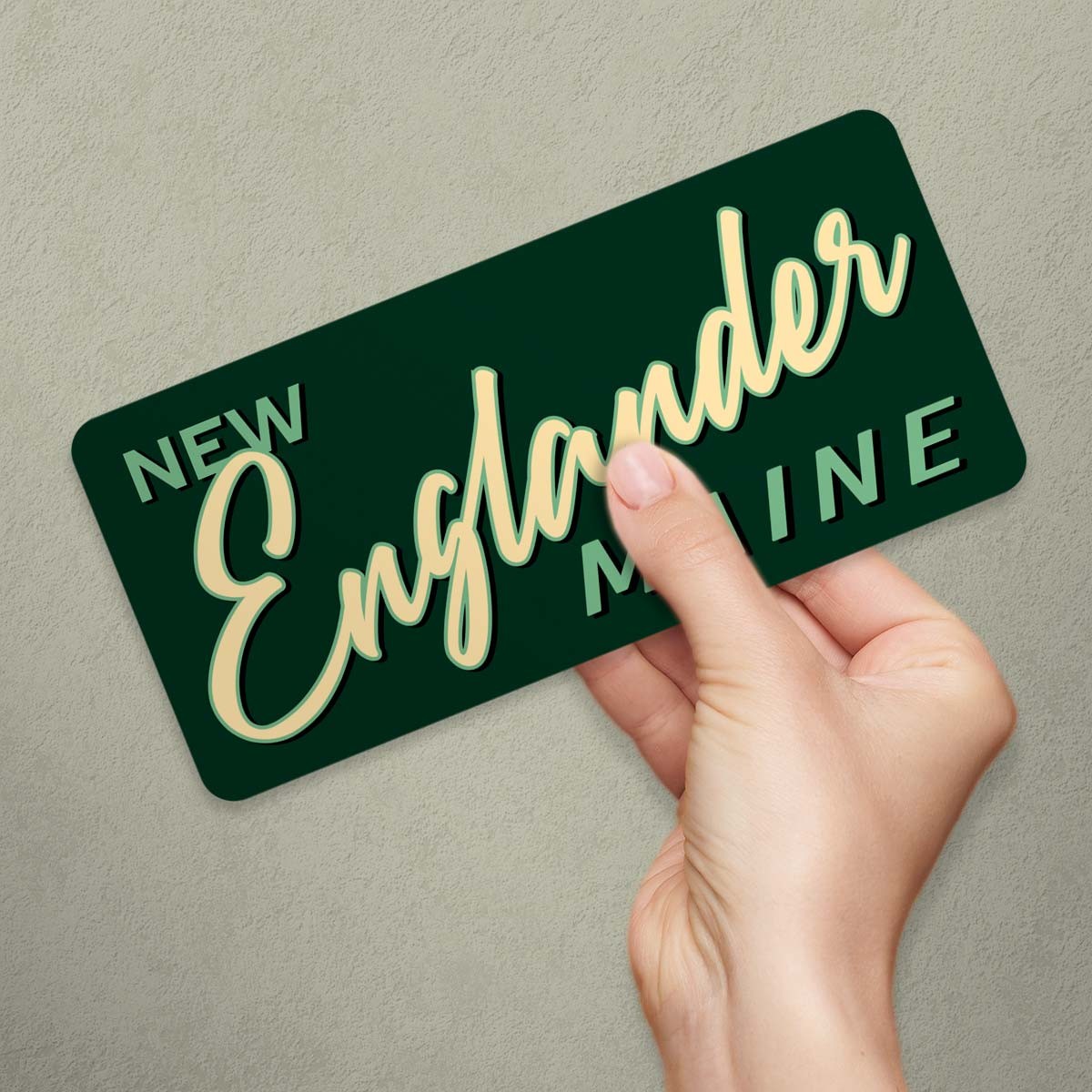 Bumper Sticker, New Englander Script, Large Vinyl Decal, Choose NE State