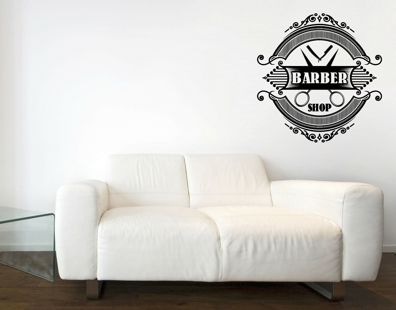 Vinyl Decal Wall Sticker Logo Barber Shop Moustache Haircut Shaves (n1559)