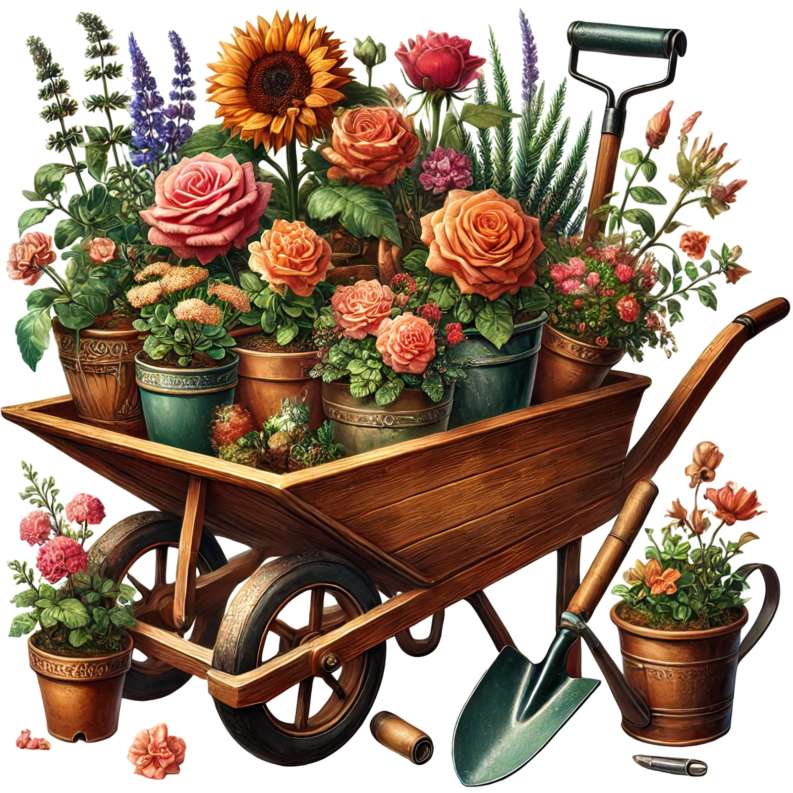 Wall decal sticker garden 18 x 18 cm large