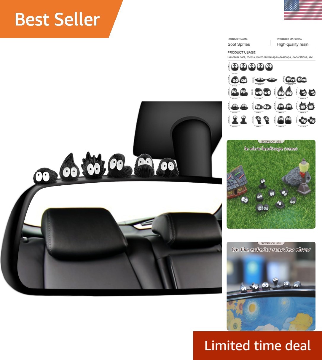 Tiny Soot Sprite Car Decorations – 35 Pcs for Joyful Journeys Everywhere