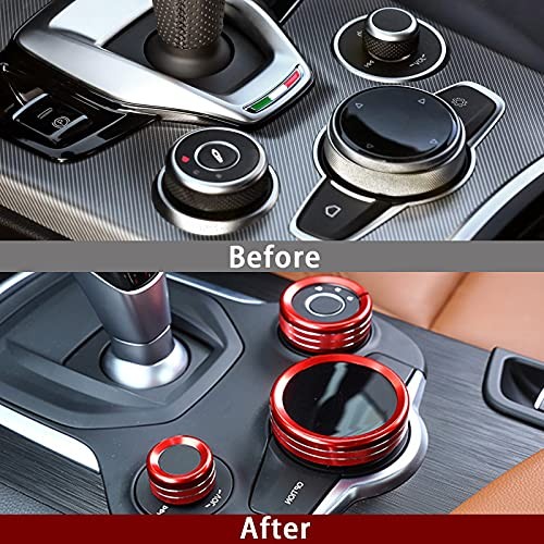 3PCS Car Multimedia Knob Cover Sticker Decal Interior Trim fit Multimedia Ring