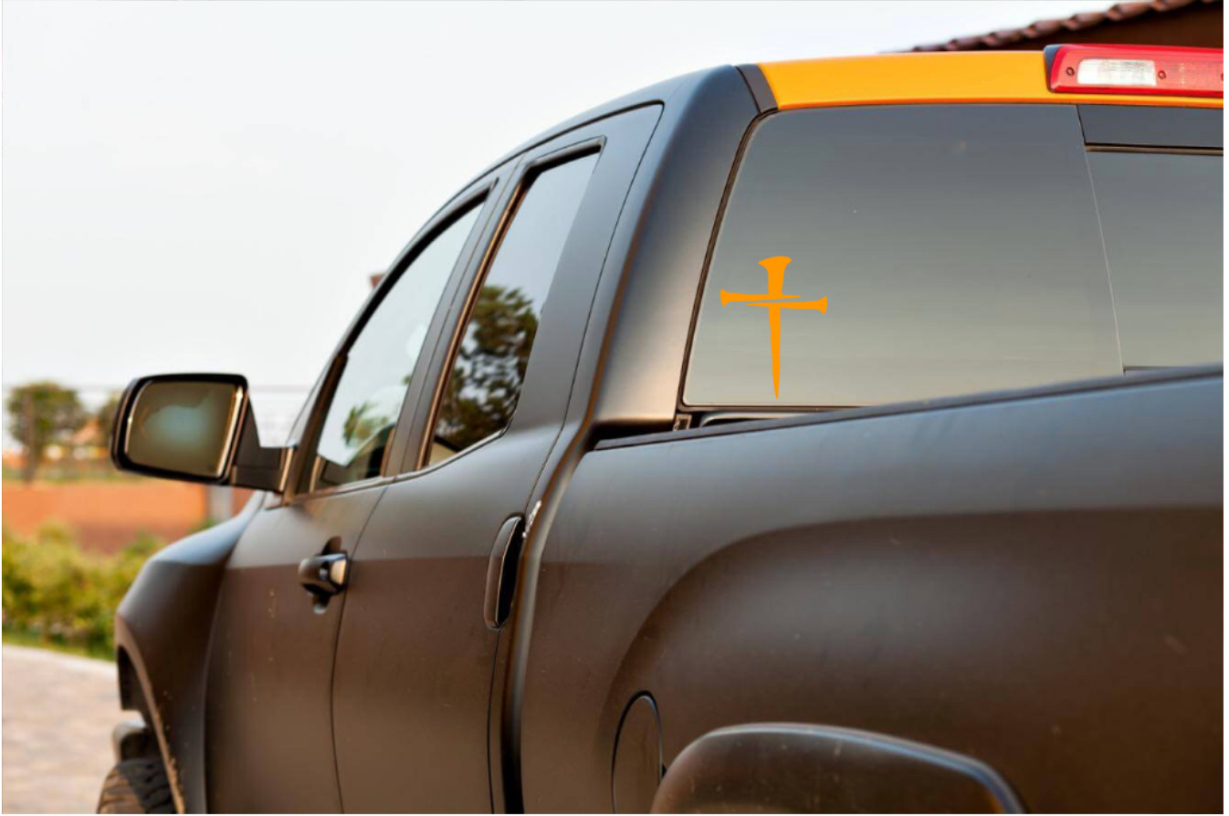Cross Nails Vinyl Die Cut Decal Sticker – Jesus Christ Christian Religious God