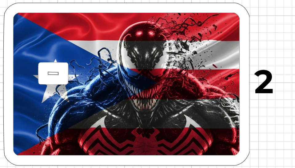 Venom Puerto Rico Flag ATM Debit Credit Card Skin Sticker Comic Marvel Rican USA