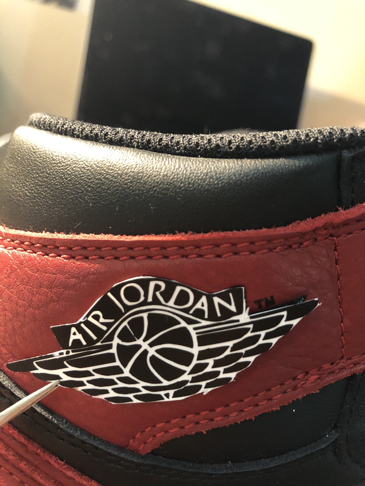 Air Jordan Wings logo w/ TM- vinyl decal sticker – Used for Aj1 Sneaker Repairs