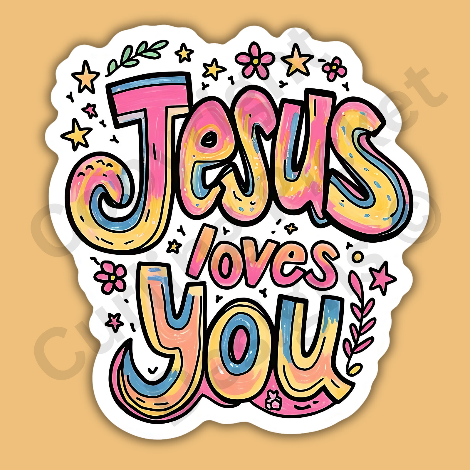 Jesus Loves You Christian Uplifting Motivational 3" Vinyl Sticker