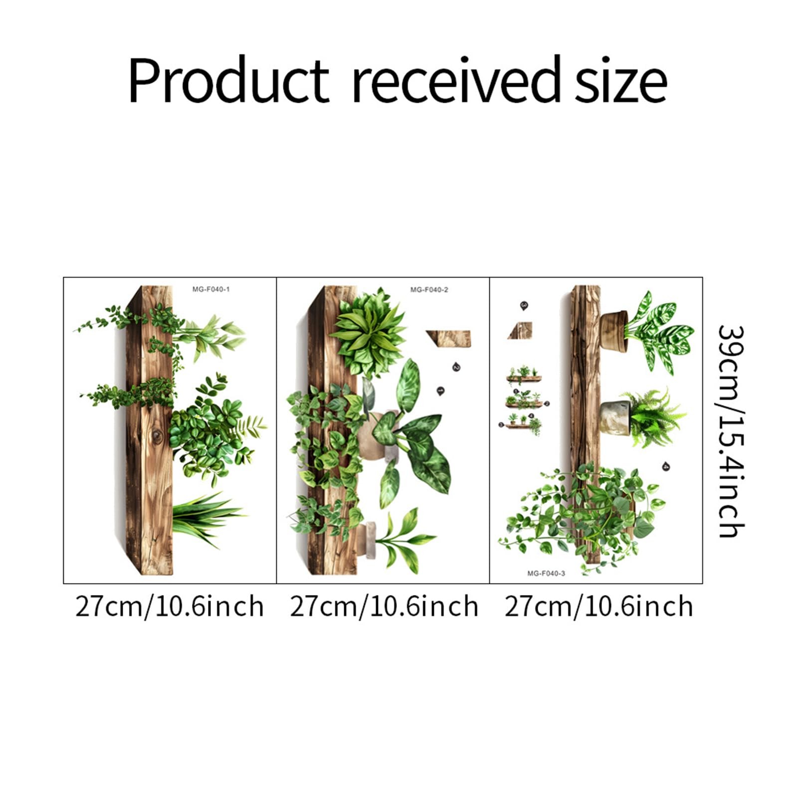 Green Plant Wall Decals 3D Bonsai Tropical Betterfly As the Pictures Shown