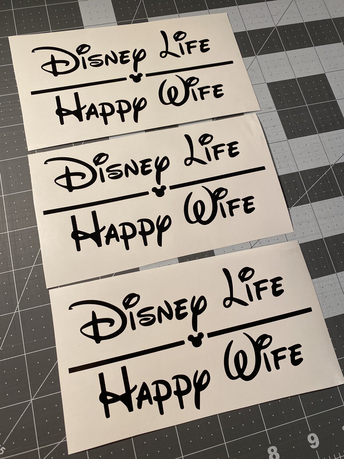 Vinyl Decal for Window – Disney Life / Happy Wife, Various Colors & Sizes
