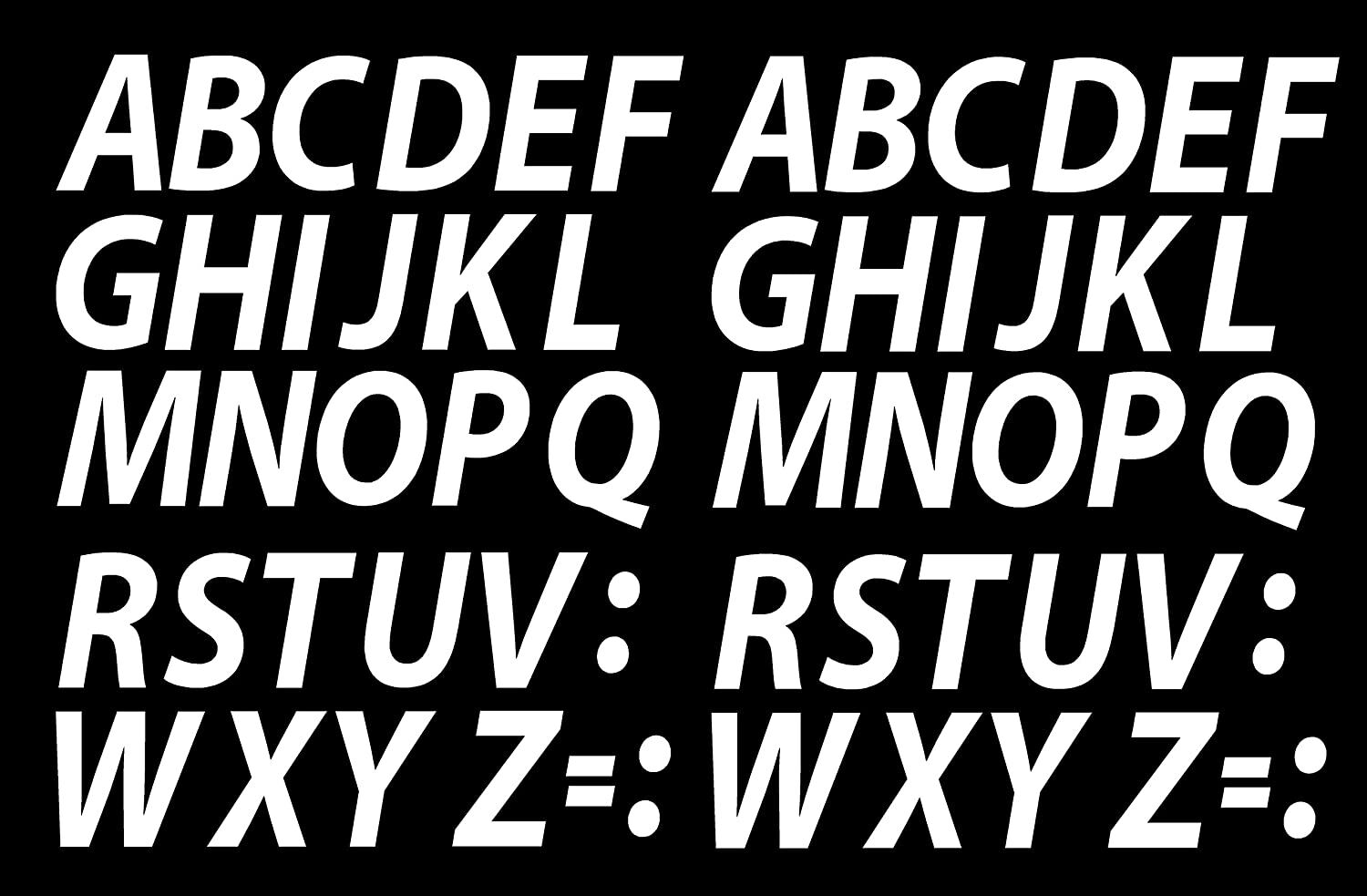 A-Z Letters Reflective White Sticker Vinyl Decals 1" – 12" Set Of 2 (610-R)