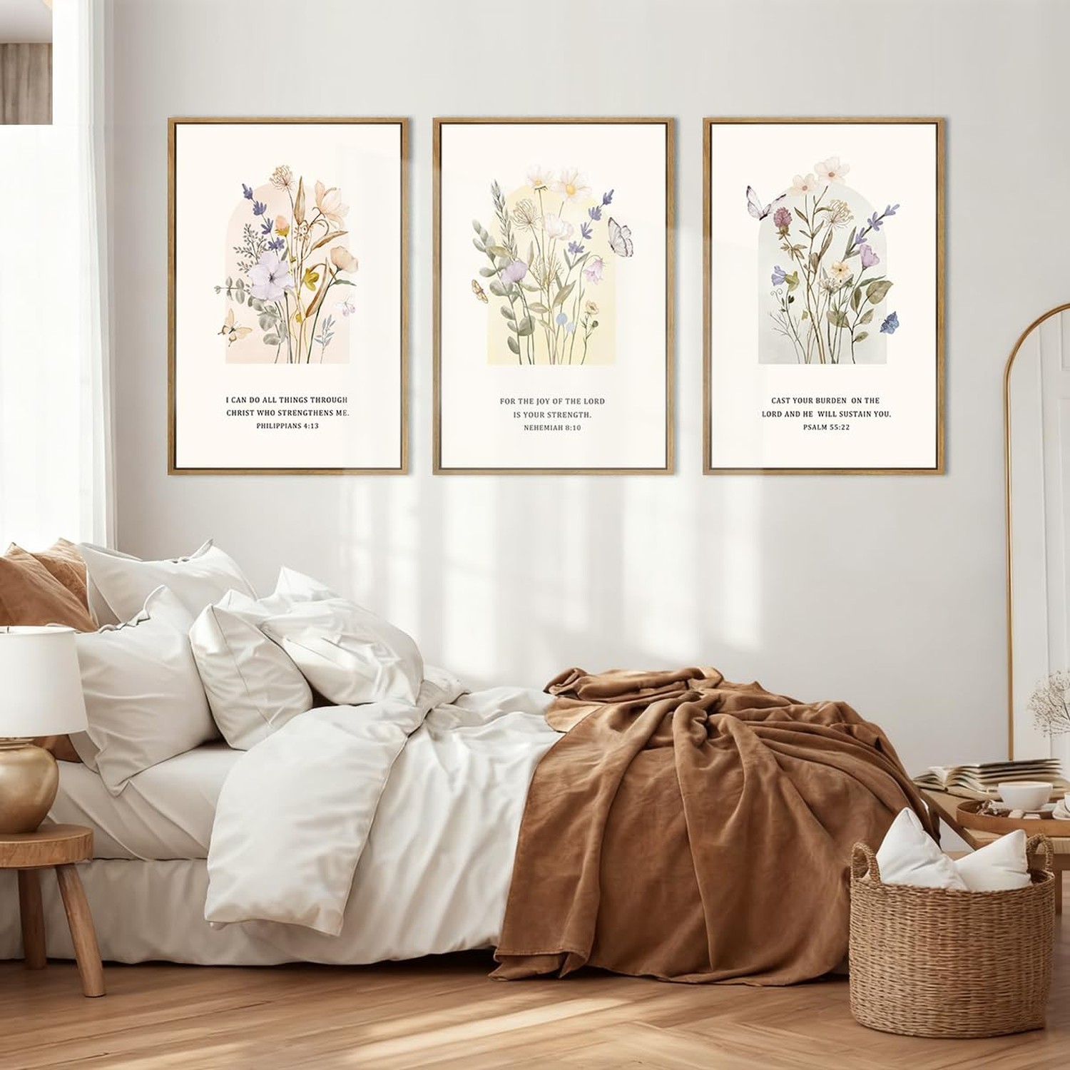 IARTTOP Extra Large Christian Easter Wall Art Framed 24×36 Inch Floral Bible …