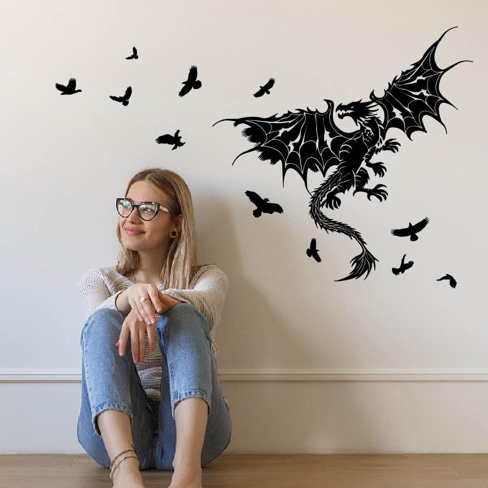 Colorful Flying Dragon Wall Stickers Vinyl Art for Kids Room Nursery Decals