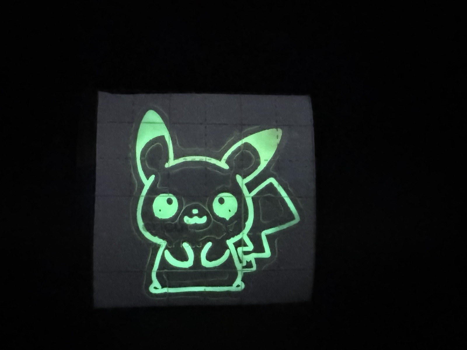 Glow in the Dark Pikachu Pokémon Vinyl Decal Sticker Blue/Green 3in Wall/Car