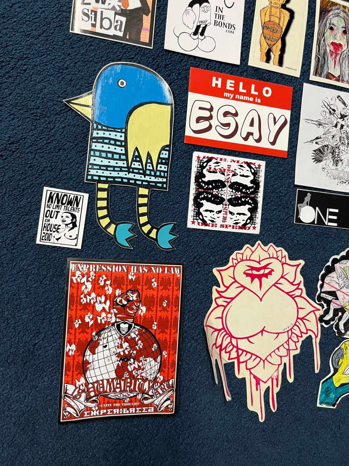 VTG Graffiti Street Art Sticker Lot Large 228 Vinyl Hand Drawn SNOB x27 1405