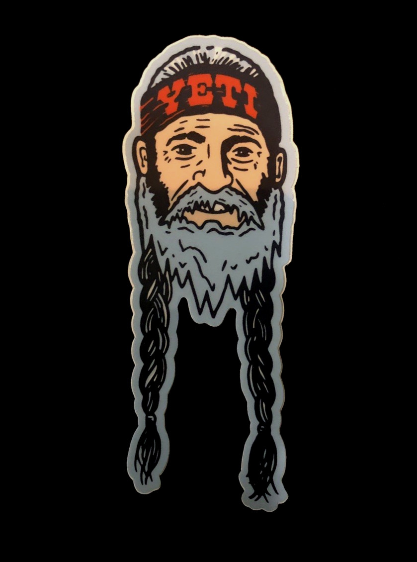 Rare Yeti Willie Nelson Sticker – Blue Tint