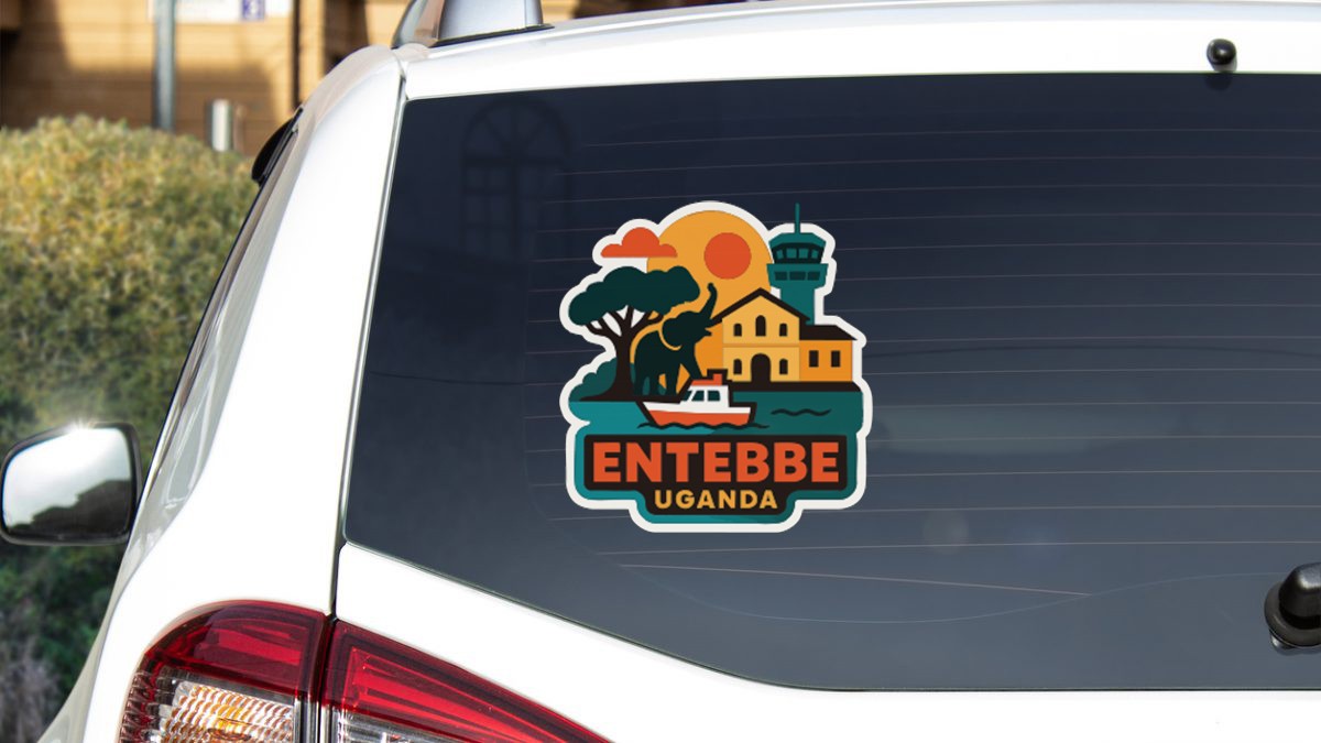 Entebbe Uganda Sticker Decal Vinyl Die-Cut City Skyline Landmark Design