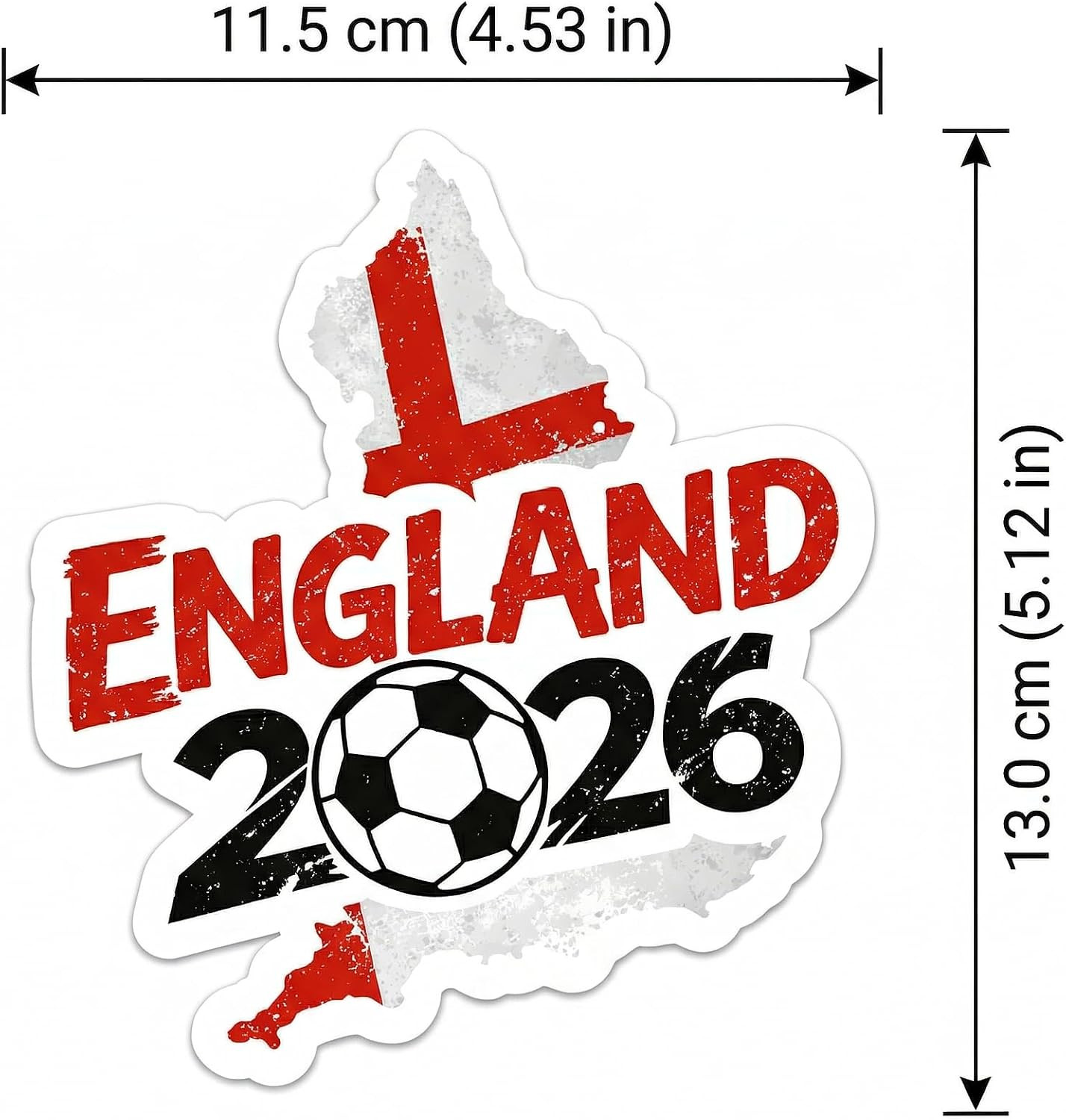 England World Cup Car Decal, Vinyl Waterproof Soccer Stickers, for Car, Window,