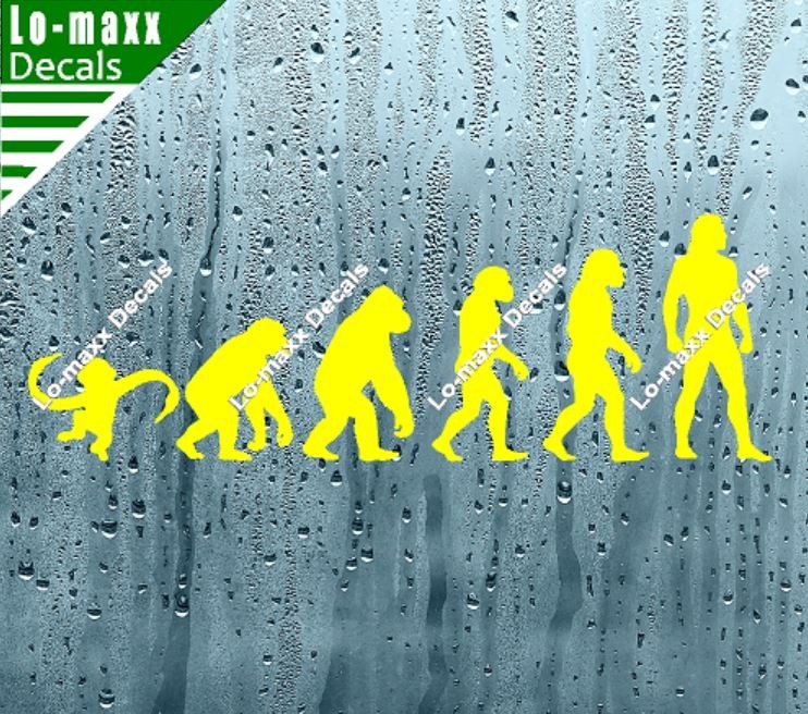 Evolution Of Barrel Of Monkeys Funny Ape To Man Vinyl Decal Sticker Art