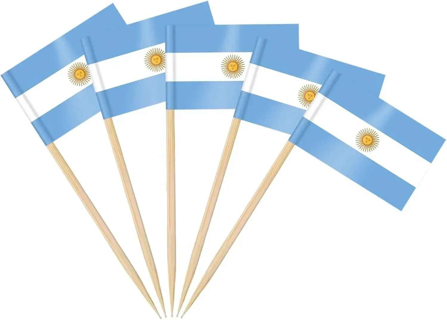 100Pcs Small American Flags Cupcake Toppers Double-sided All Country Stick Flags