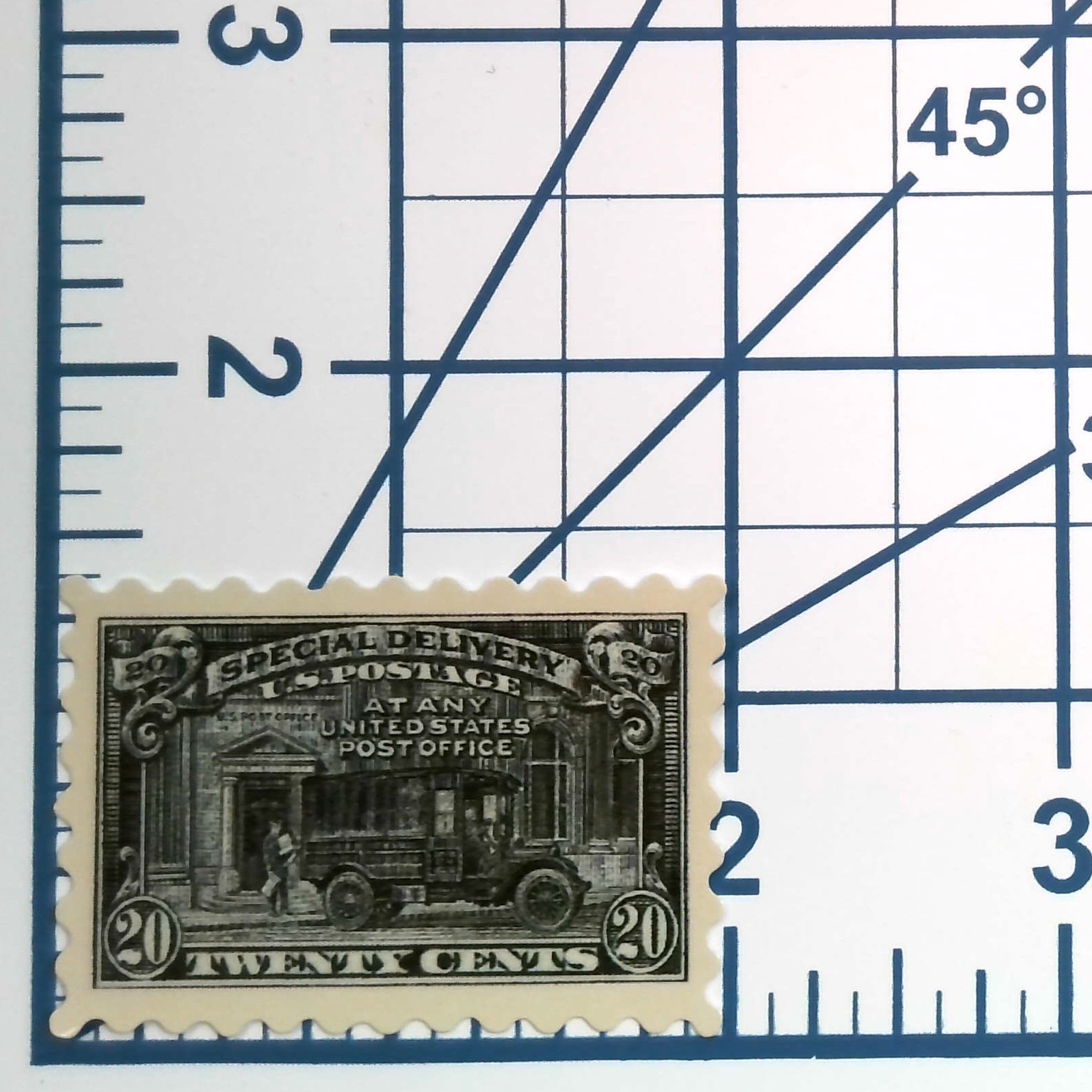 US Special Delivery Postage Stamp Vinyl Sticker Water Resistant Vintage Truck