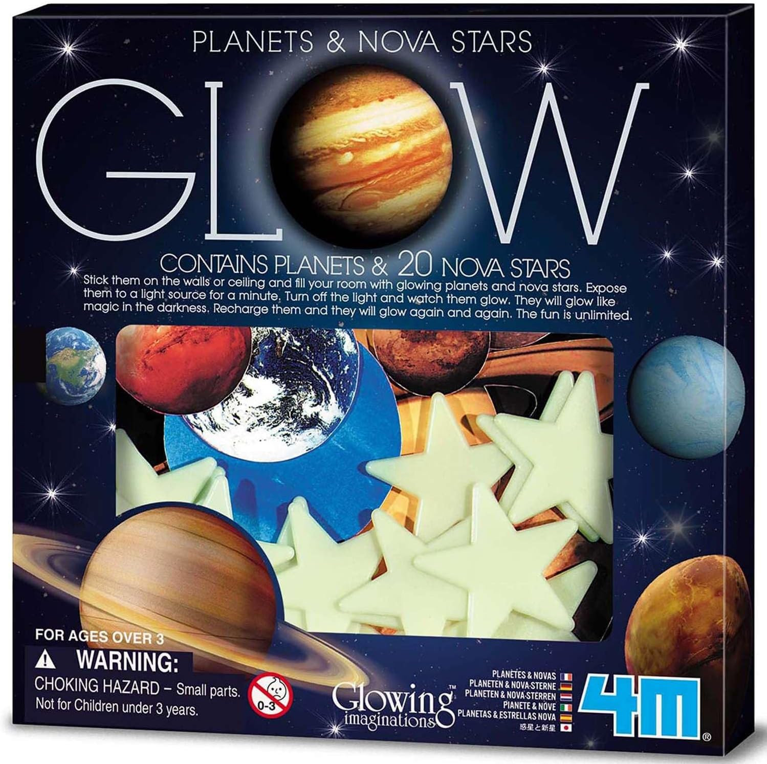 : Glow: Planets & Nova Star – 20 Glow-in-The-Dark Wall & Ceiling Stick-Ons, L…