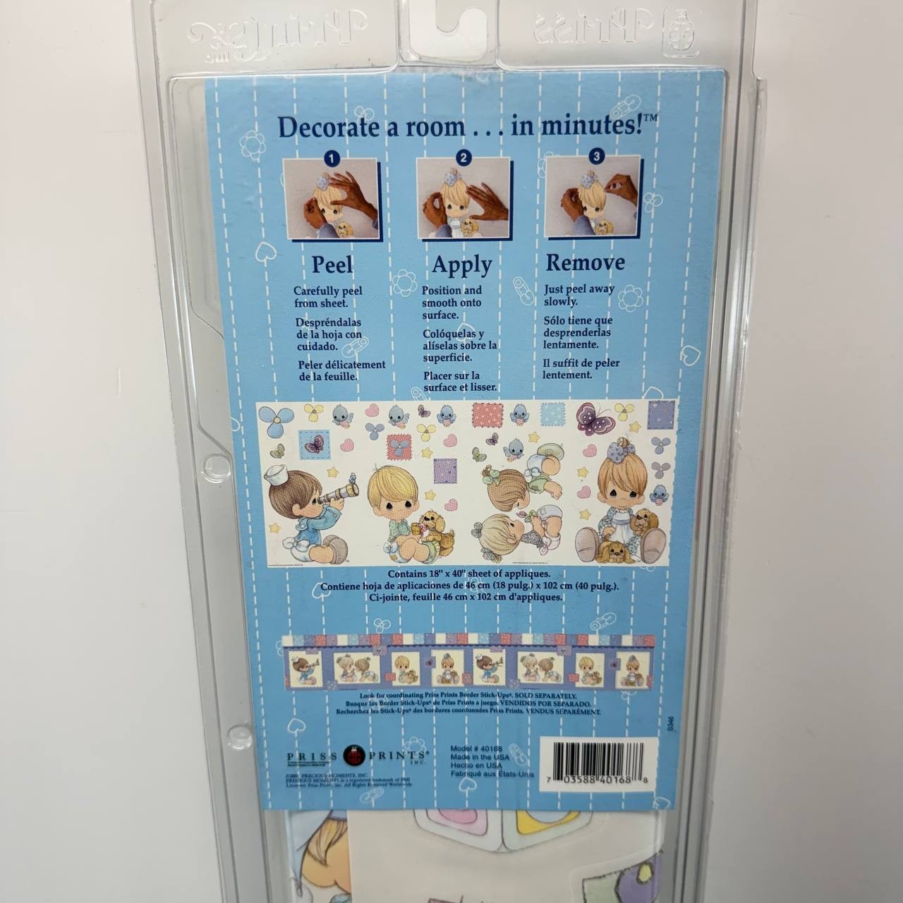 Precious Moments Priss Prints 40168 Vintage Baby Wall Decals 1999 Heart 25