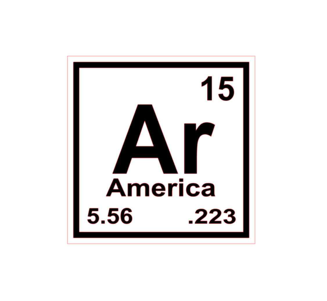 AR15 Periodic Table Decal PICK SIZE COLOR Vinyl Sticker Gun NRA 2nd Amendment 2A
